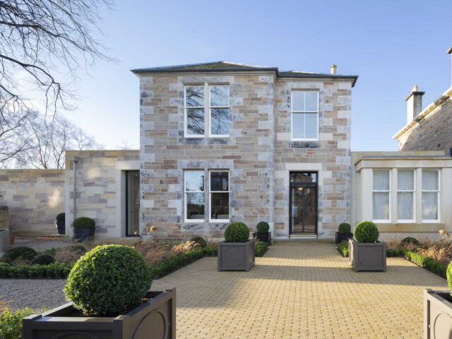 Roxburgh McEwan Architects. Edinburgh villa extension - Front street elevation.