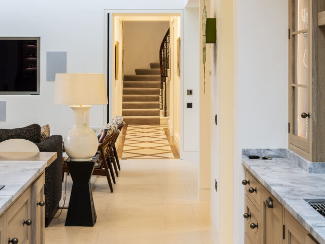 Edinburgh garden villa extension - Internal from extension through to existing house.